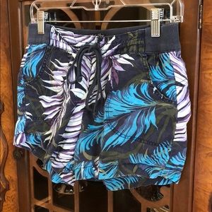 Lucky Brand Tropical Stretch Waist Linen Shorts